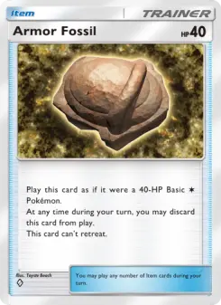 Pokémon-Karte Armor Fossil 145/140
