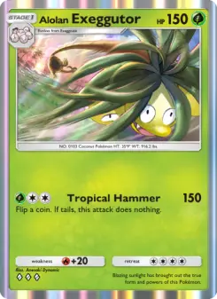 Pokémon-Karte Alolan Exeggutor 002/155