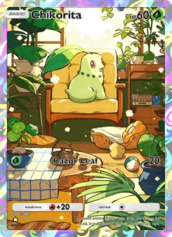 Pokémon-Karte Chikorita 162/161