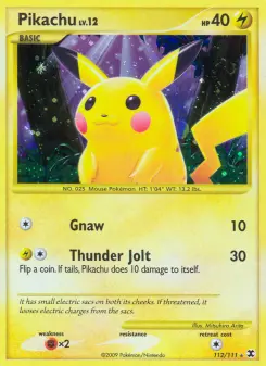 Pokémon-Karte Pikachu 112/111