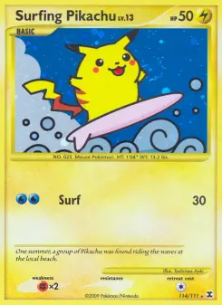 Pokémon-Karte Surfing Pikachu 114/111