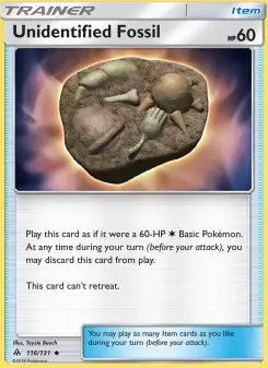 Pokémon-Karte Unidentified Fossil 116/131