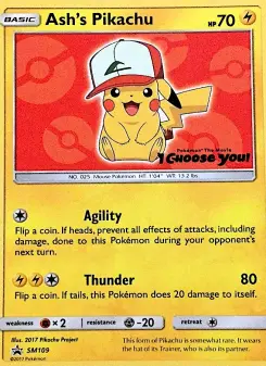 Pokémon-Karte Ash's Pikachu SM109