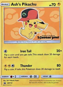 Pokémon-Karte Ash's Pikachu SM110