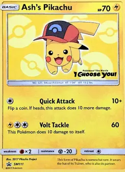 Pokémon-Karte Ash's Pikachu SM111