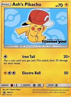 Pokémon-Karte Ash's Pikachu SM113