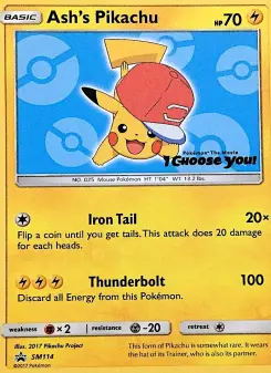 Pokémon-Karte Ash's Pikachu SM114