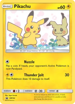 Pokémon-Karte Pikachu SM162