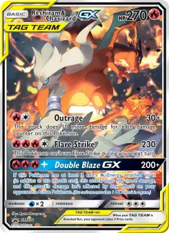 Pokémon-Karte Reshiram & Charizard GX SM201