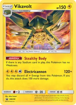 Pokémon-Karte Vikavolt SM208