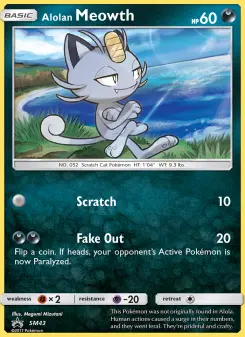 Pokémon-Karte Alolan Meowth SM43