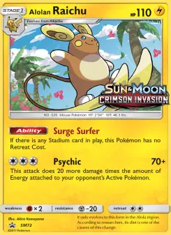 Pokémon-Karte Alolan Raichu SM72