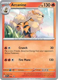 Pokémon-Karte Arcanine 011/225