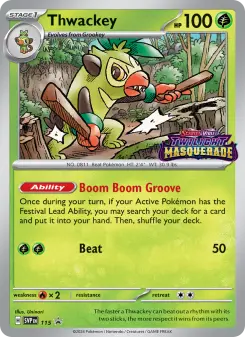 Pokémon-Karte Thwackey 115/225