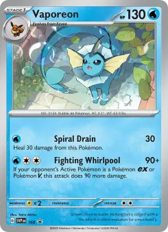 Pokémon-Karte Vaporeon 168/225