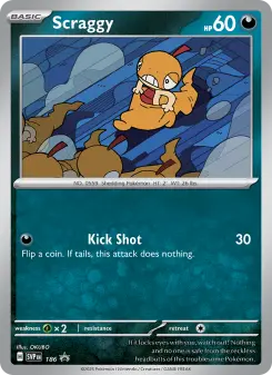 Pokémon-Karte Scraggy 186/225