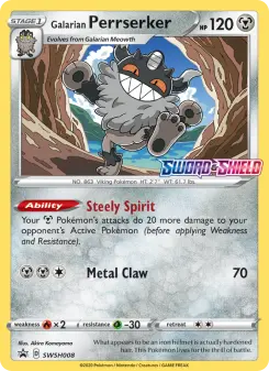 Pokémon-Karte Galarian Perrserker SWSH008