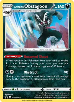 Pokémon-Karte Galarian Obstagoon SWSH059
