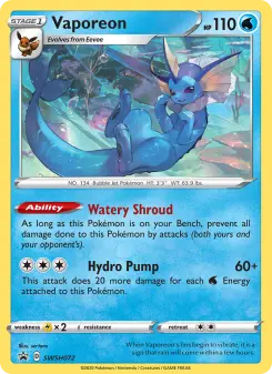 Pokémon-Karte Vaporeon SWSH072