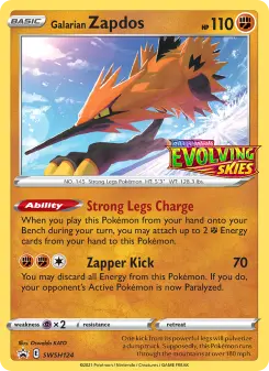Pokémon-Karte Galarian Zapdos SWSH124