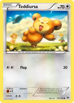 Pokémon-Karte Teddiursa 121/162