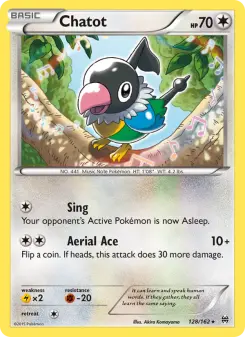 Pokémon-Karte Chatot 128/162