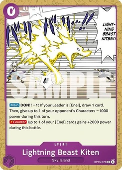 One Piece-Karte Lightning Beast Kiten OP15-076