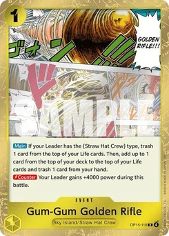 One Piece-Karte Gum-Gum Golden Rifle OP15-116