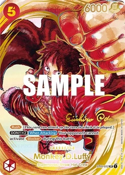 One Piece-Karte Monkey.D.Luffy (012) (Alternate Art) (Gold-Stamped Signature) ST01-012v2