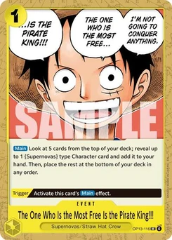 One Piece-Karte The One Who Is the Most Free Is the Pirate King!!! OP13-116