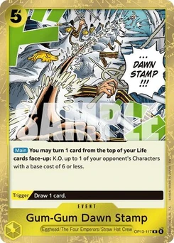 One Piece-Karte Gum-Gum Dawn Stamp OP13-117