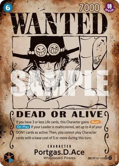One Piece-Karte Portgas.D.Ace (119) (Wanted Poster) OP13-119v5