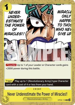 One Piece-Karte Never Underestimate the Power of Miracles!! OP09-116