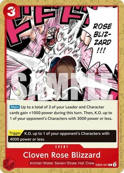One Piece-Karte Cloven Rose Blizzard EB02-007