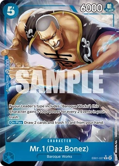 One Piece-Karte Mr. 1 (Daz.Bonez) (Alternate Art) EB01-027v2