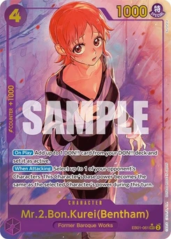 One Piece-Karte Mr.2.Bon.Kurei (Bentham) (Alternate Art) EB01-061v2