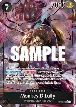 One Piece-Karte Monkey.D.Luffy (090) (Alternate Art) OP04-090v2