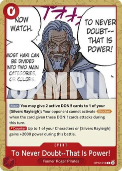 One Piece-Karte To Never Doubt--That Is Power! OP12-016