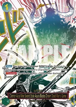 One Piece-Karte Demon Aura Nine Sword Style Asura Blades Drawn Dead Man's Game (Alternate Art) OP12-037v2