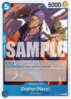 One Piece-Karte Zephyr(Navy) OP12-046