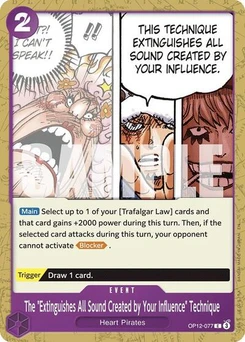 One Piece-Karte The "Extinguishes All Sound Created by Your Influence" Technique OP12-077