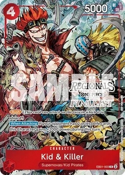 One Piece-Karte Kid & Killer (Offline Regional Finalist Card Set 2025 Vol.2) EB01-003v3