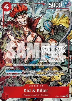 One Piece-Karte Kid & Killer (Online Regional Finalist Card Set 2025 Vol.2) EB01-003v6