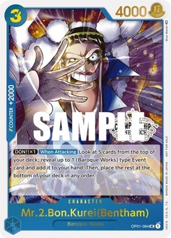 One Piece-Karte Mr.2.Bon.Kurei (Bentham) (Store Championship Participation Pack Vol. 2) OP01-084