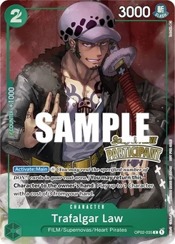 One Piece-Karte Trafalgar Law (Offline Regional 2023) [Participant] OP02-035v2