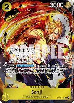 One Piece-Karte Sanji (Offline Regional 2024) [Finalist] OP03-102