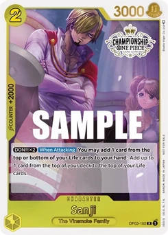 One Piece-Karte Sanji (Store Championship Participation Pack Vol. 2) OP03-102v8