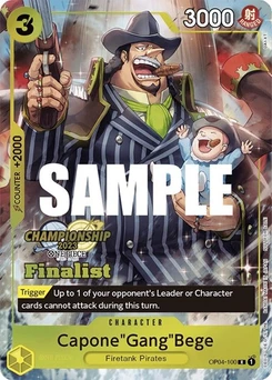 One Piece-Karte Capone"Gang"Bege (CS 2023 Top Players Pack) [Finalist] OP04-100v2