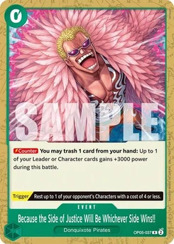 One Piece-Karte Because the Side of Justice Will Be Whichever Side Wins!! (Tournament Pack 2025 Vol. 4) OP05-037
