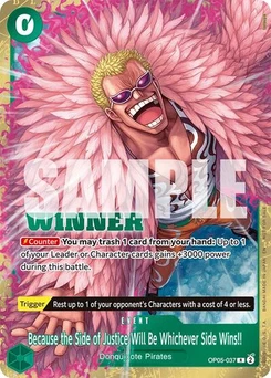 One Piece-Karte Because the Side of Justice Will Be Whichever Side Wins!! (Winner Pack 2025 Vol. 4) OP05-037v2